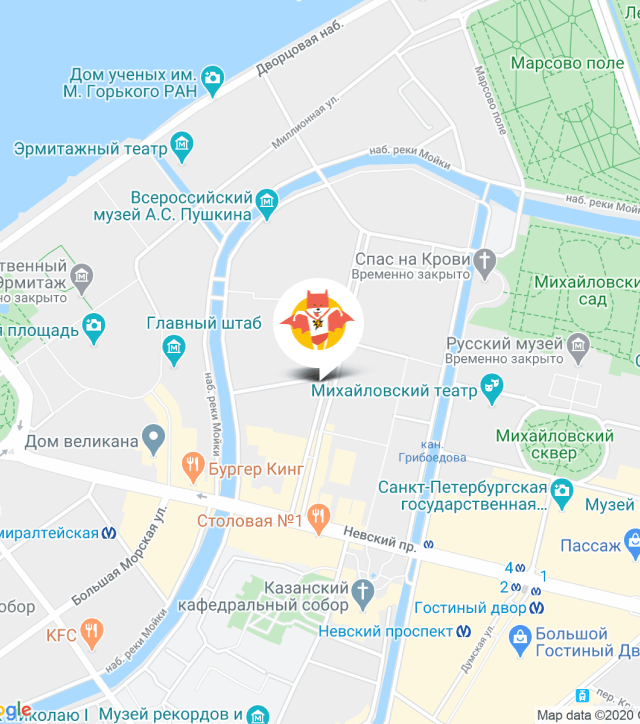 Google карта с расположением нашего шоурума.