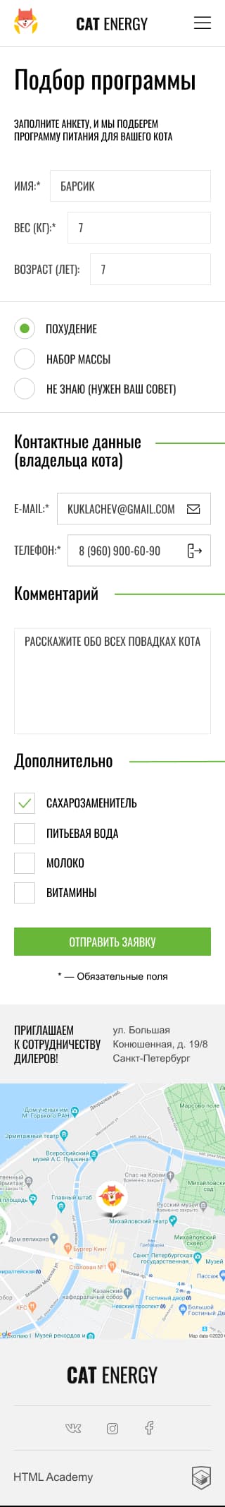 Превью форма мобильная